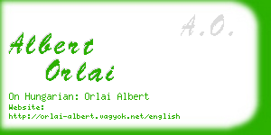 albert orlai business card